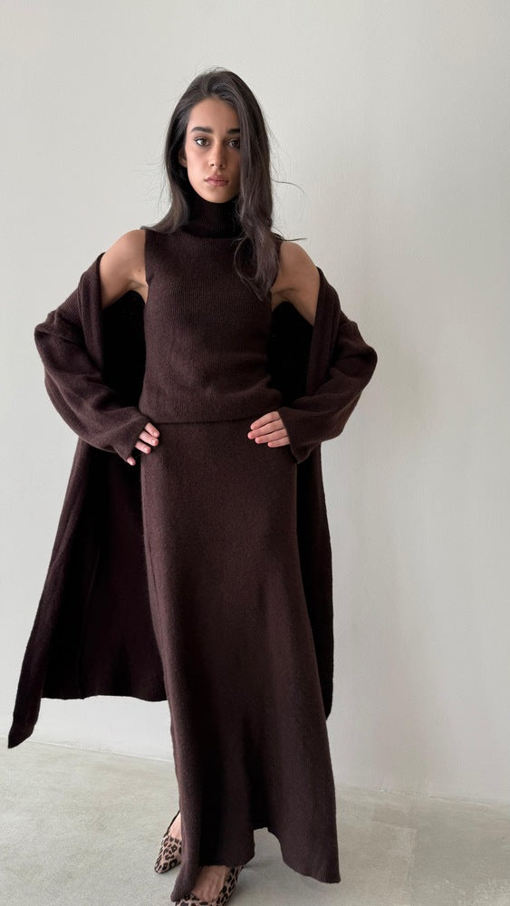 3PC Turtleneck Skirt Set