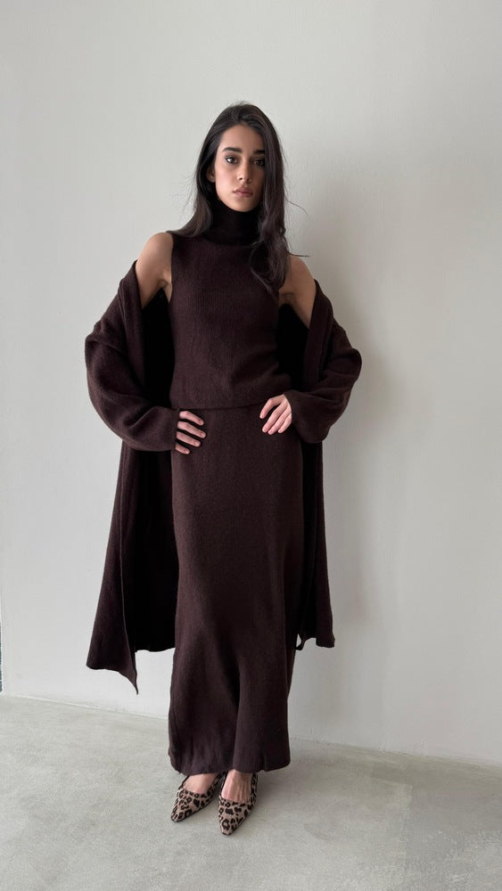 3PC Turtleneck Skirt Set