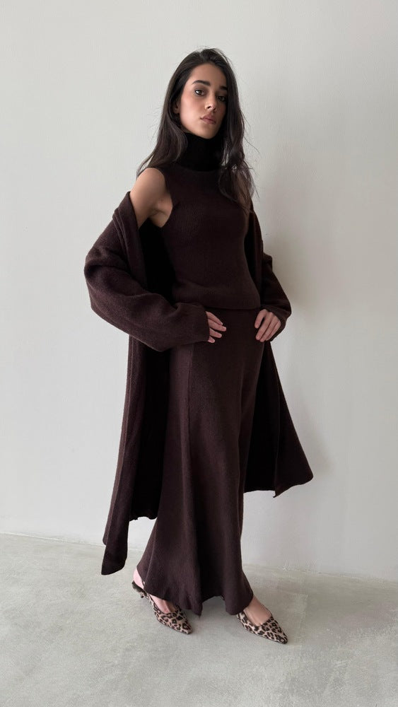 3PC Turtleneck Skirt Set