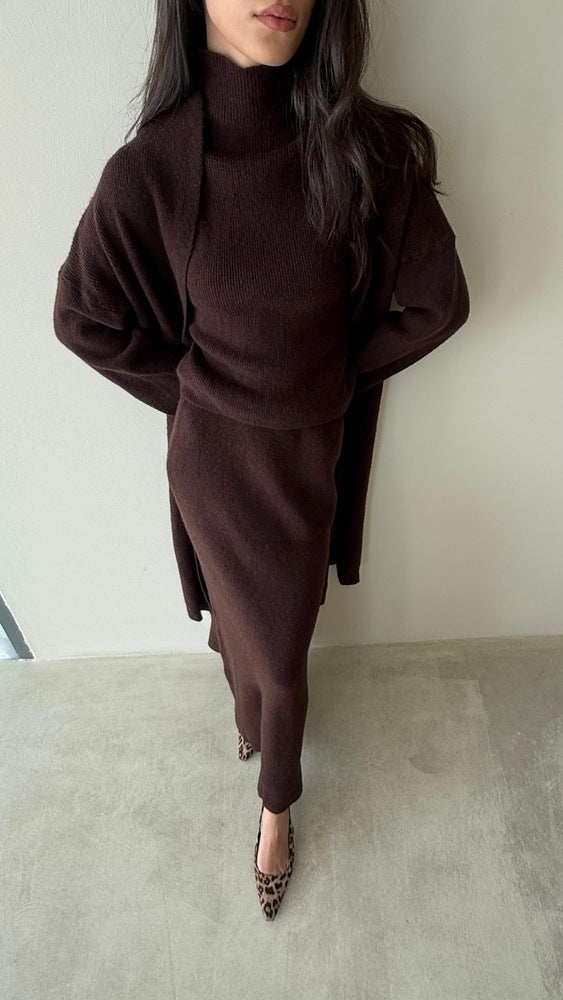 3PC Turtleneck Skirt Set