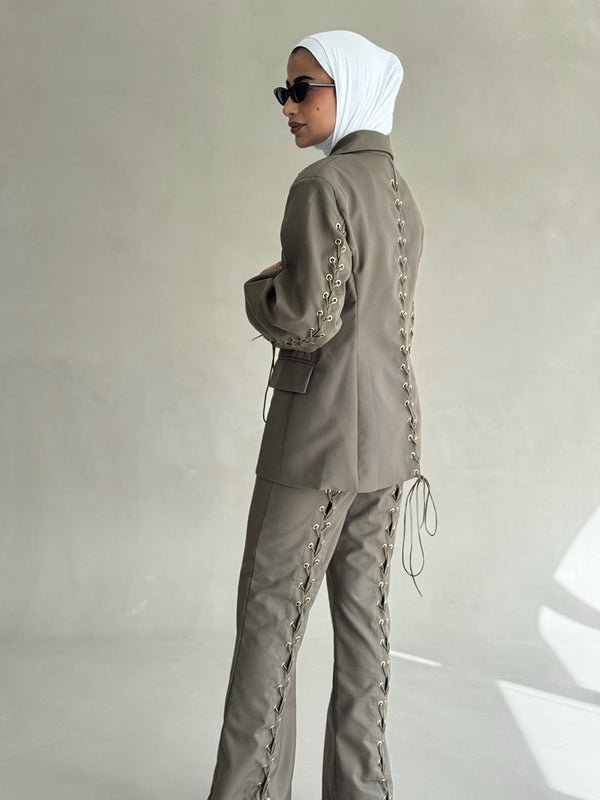 Drawstring Women Suit