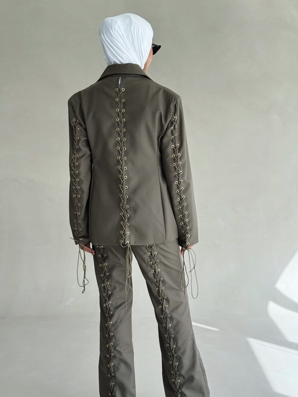 Drawstring Women Suit