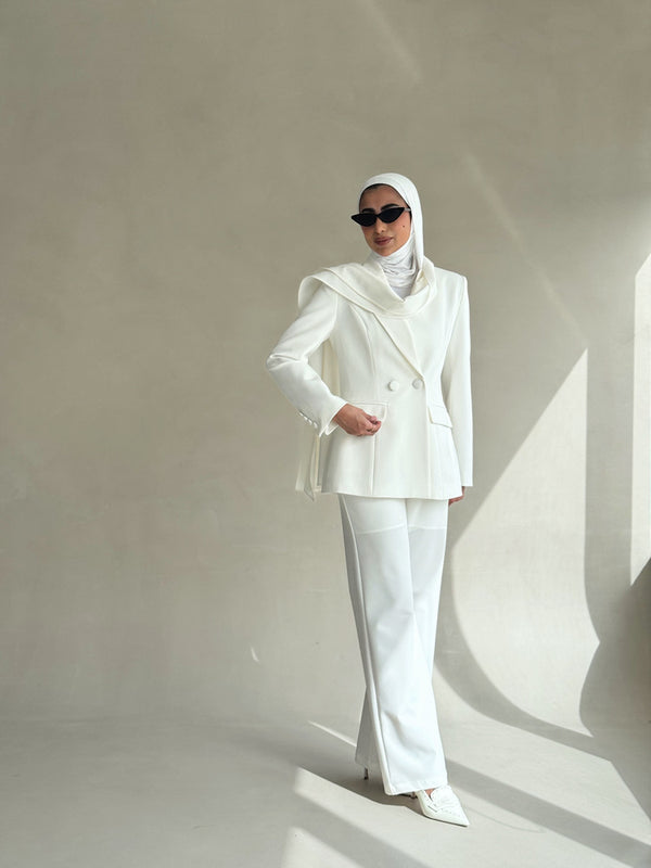 Two-Piece Suit w/ Scarf