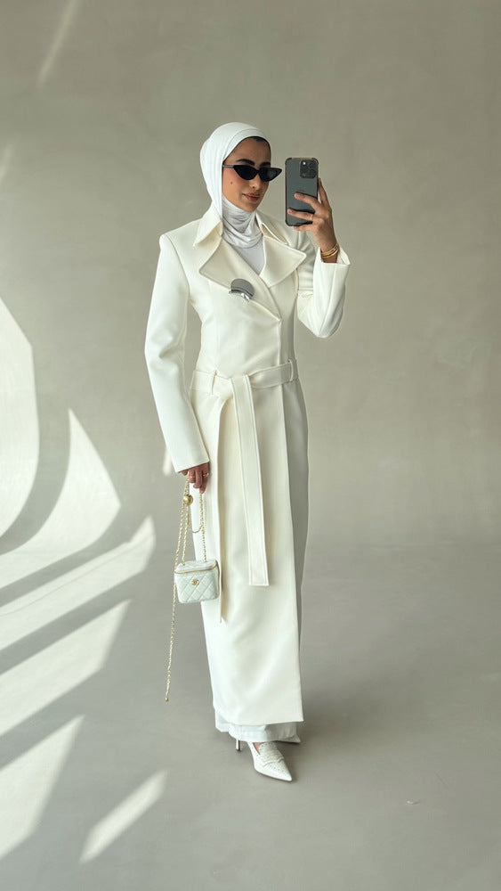 Waisted Metal Snap Belted Coat