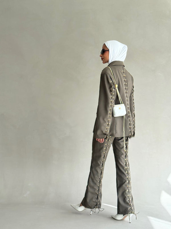 Drawstring Women Suit