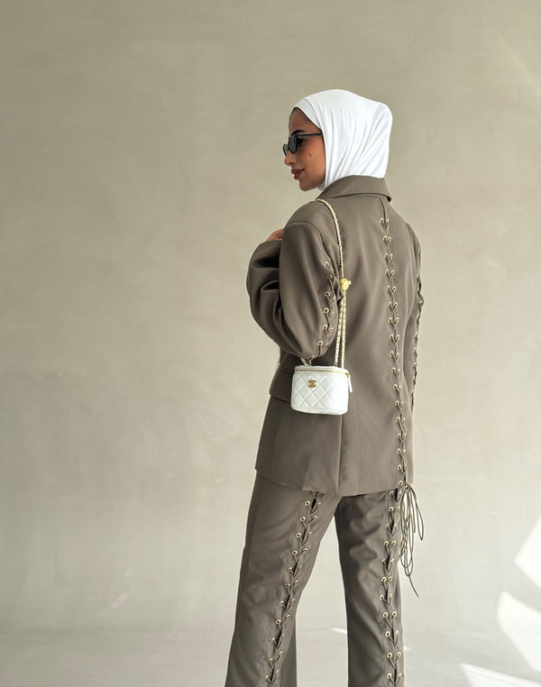 Drawstring Women Suit