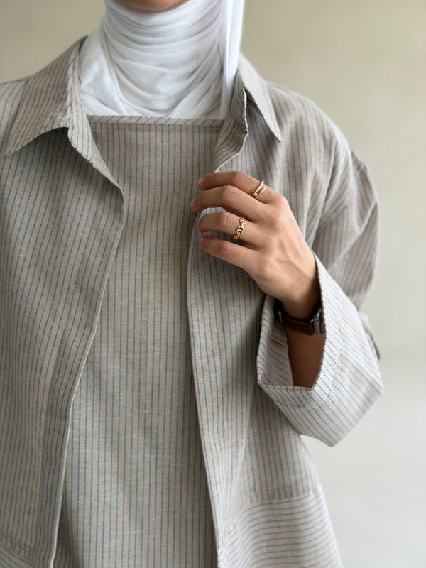 Vertical Stripe Shirt 2-in-1