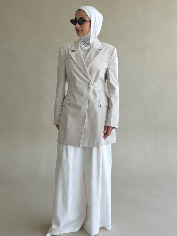 Asymmetric Side-Belted  Blazer
