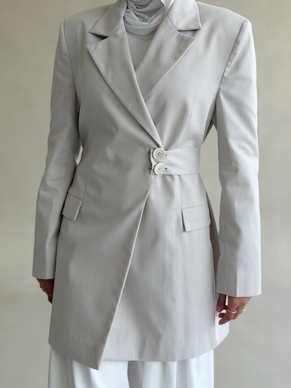 Asymmetric Side-Belted  Blazer