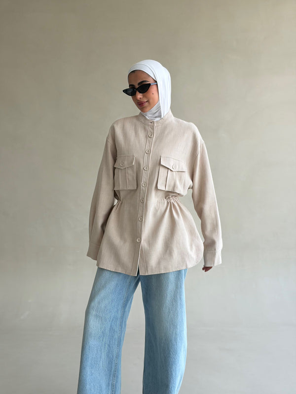 Round Neck Utility Jacket