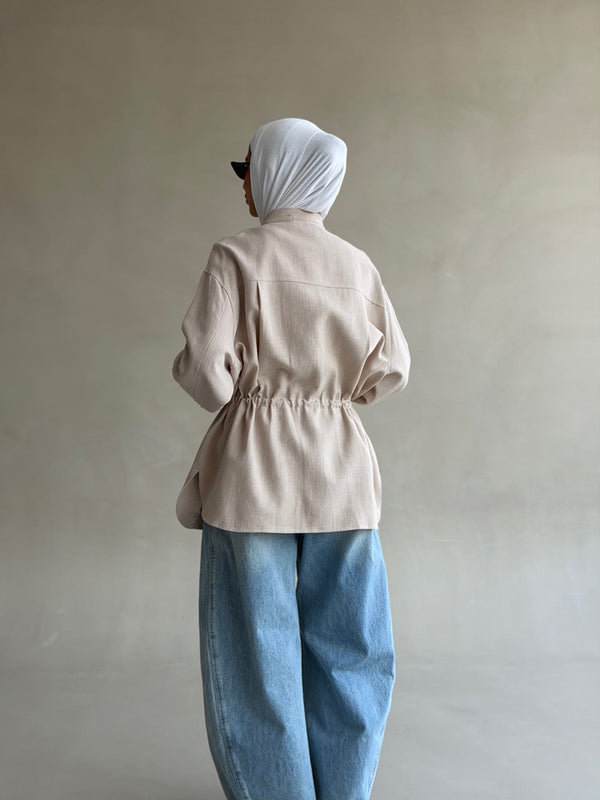 Round Neck Utility Jacket