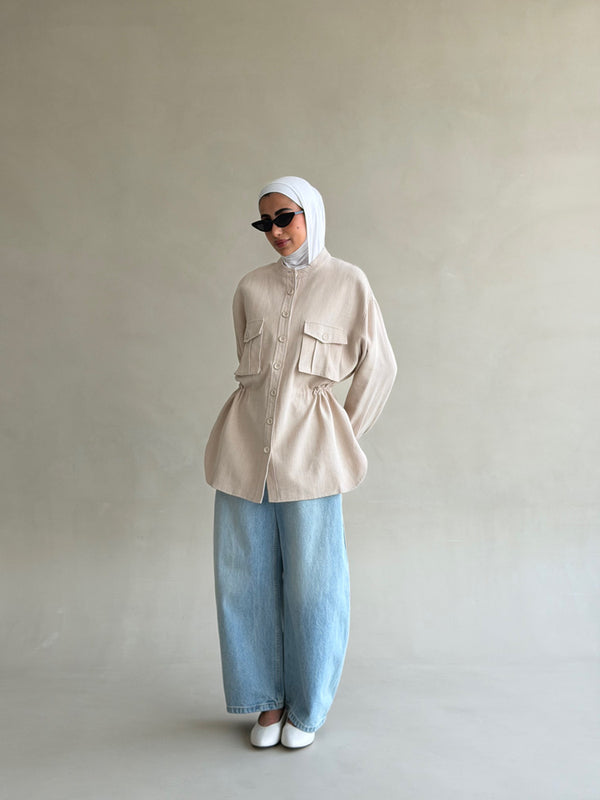 Round Neck Utility Jacket