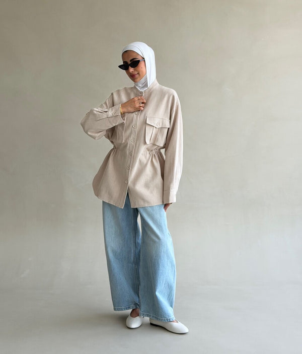 Round Neck Utility Jacket