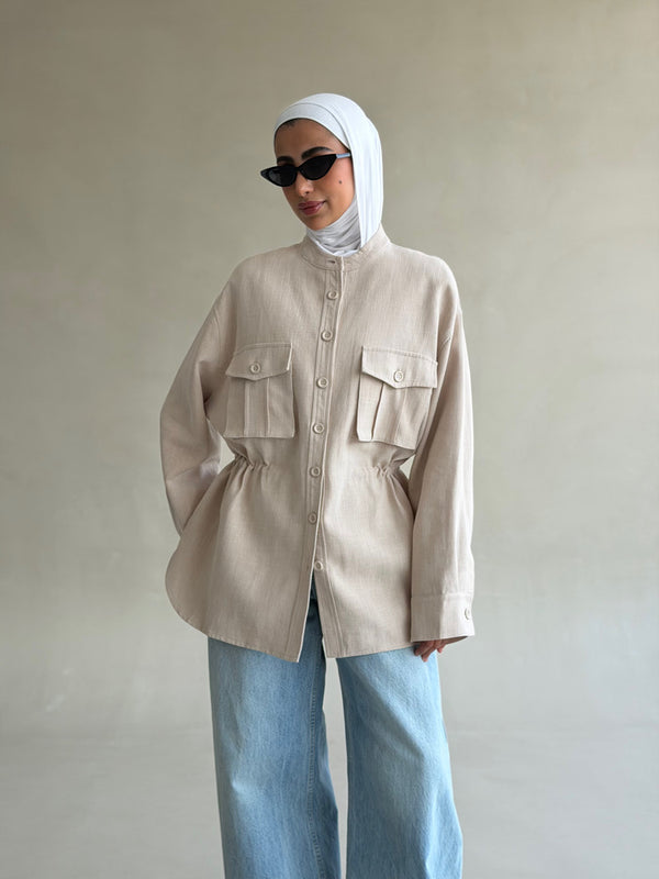 Round Neck Utility Jacket