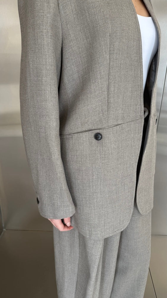 2-Button Designed Open Blazer Set