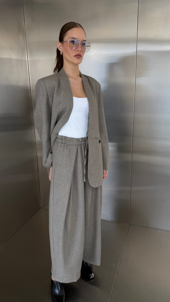2-Button Designed Open Blazer Set