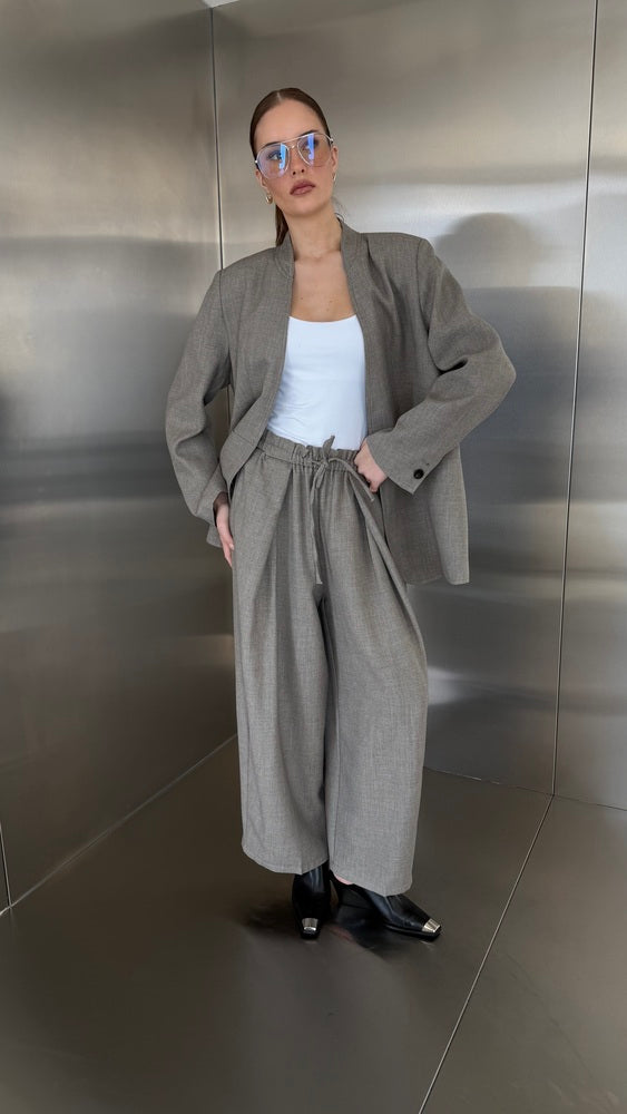 2-Button Designed Open Blazer Set
