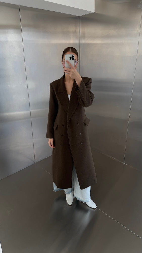 6 Buttons Thick  Waisted Long Blazer