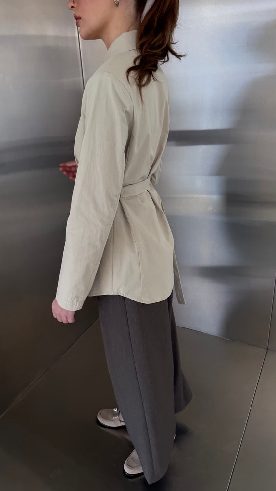 Golden Buckle Belted Shirt