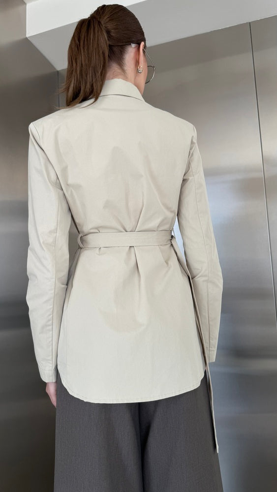 Golden Buckle Belted Shirt