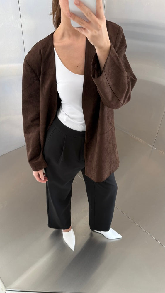 Open Suede Blazer