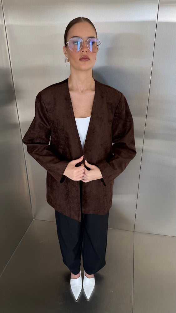 Open Suede Blazer
