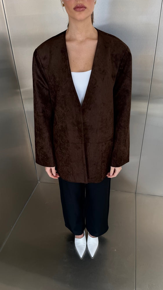 Open Suede Blazer