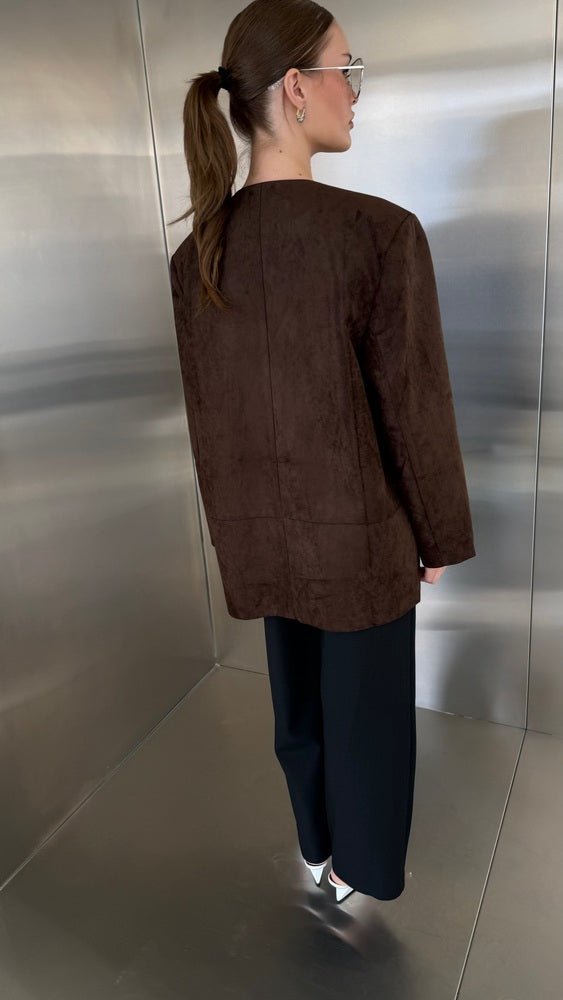 Open Suede Blazer