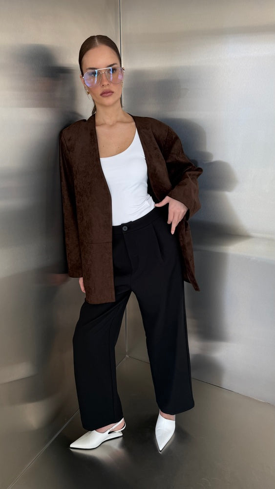 Open Suede Blazer