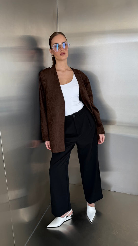 Open Suede Blazer