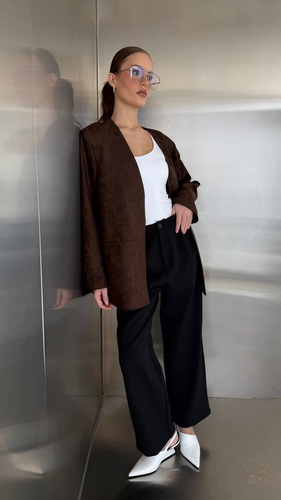 Open Suede Blazer