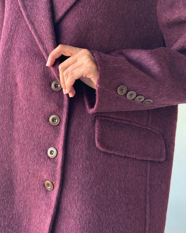 Notched Woolen Blazer 4 Buttonsالسترات الخارجية / البليزرات