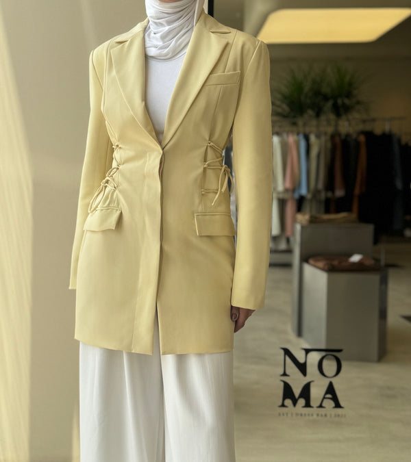Sided Drawstring Blazer
