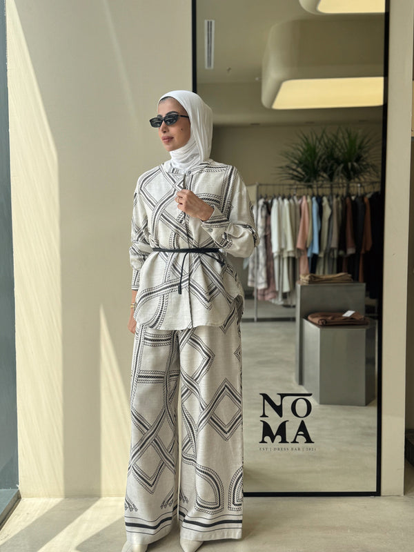 Rope Printed Design Linen Set