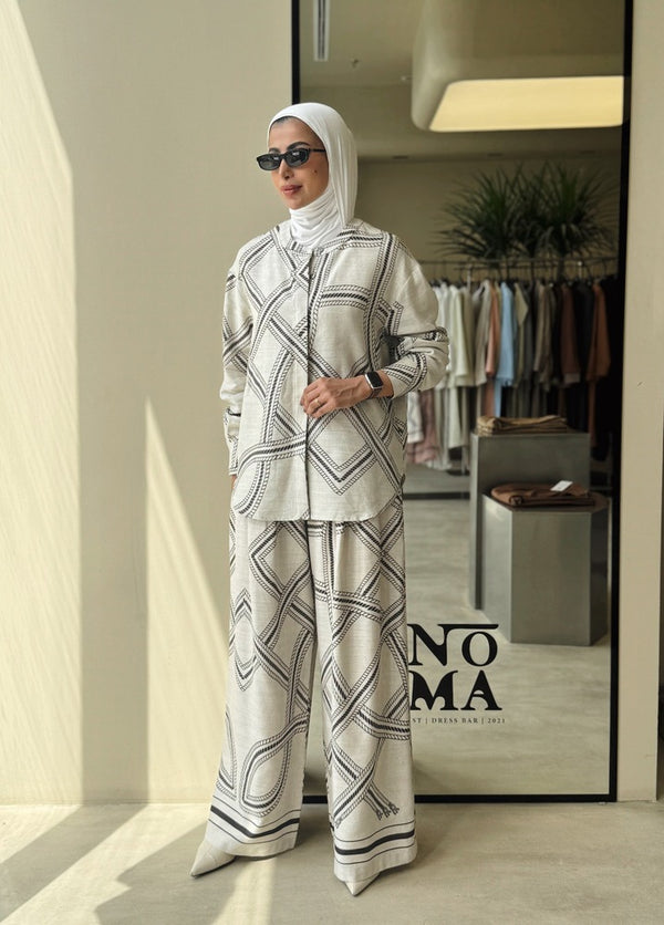 Rope Printed Design Linen Set