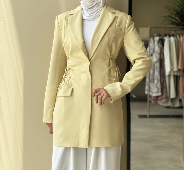 Sided Drawstring Blazer