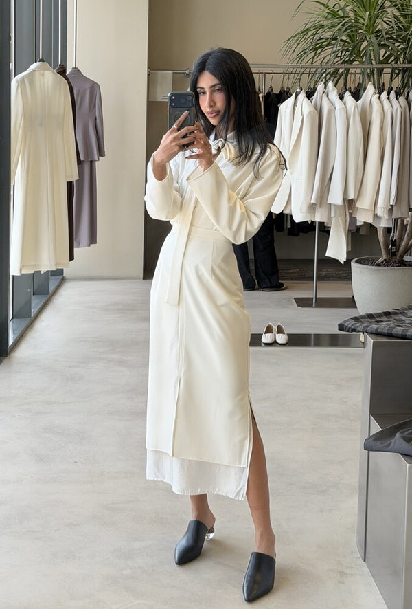 V-neck Scarf Skirt Set 2PC
