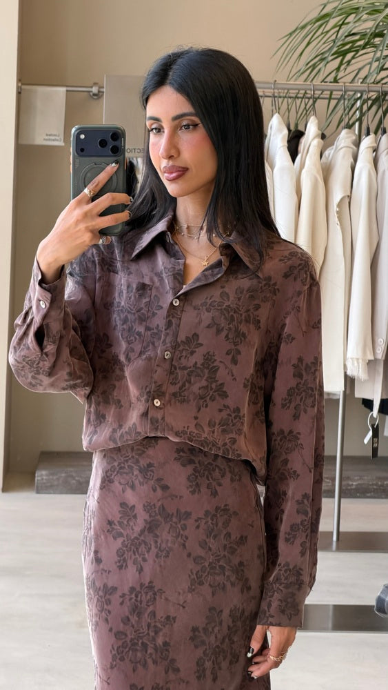 Floral Jacquard Skirt Set