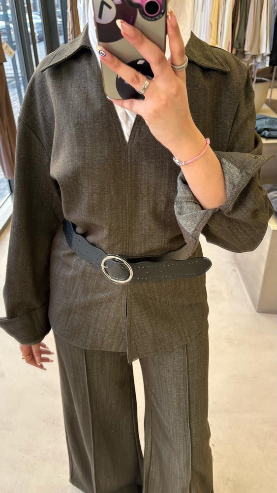 Full Back Zippered Set w/ Black Belt