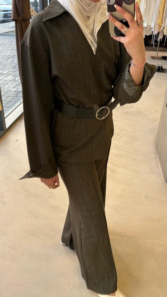 Full Back Zippered Set w/ Black Belt