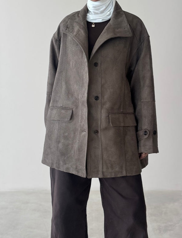 6 Buttons Suede Jacket