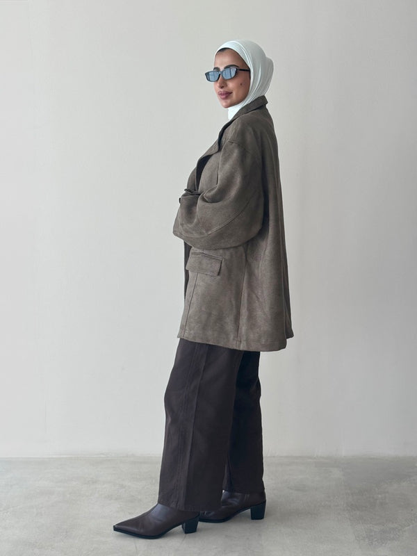 6 Buttons Suede Jacket