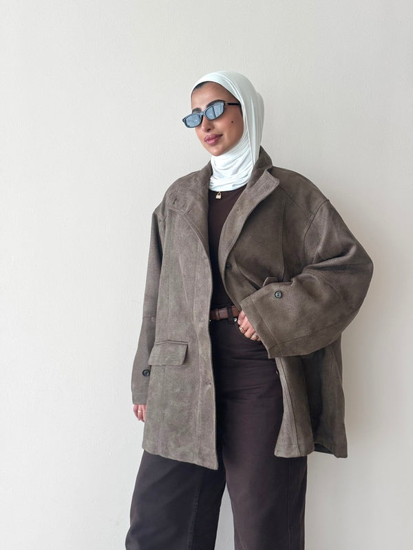 6 Buttons Suede Jacket