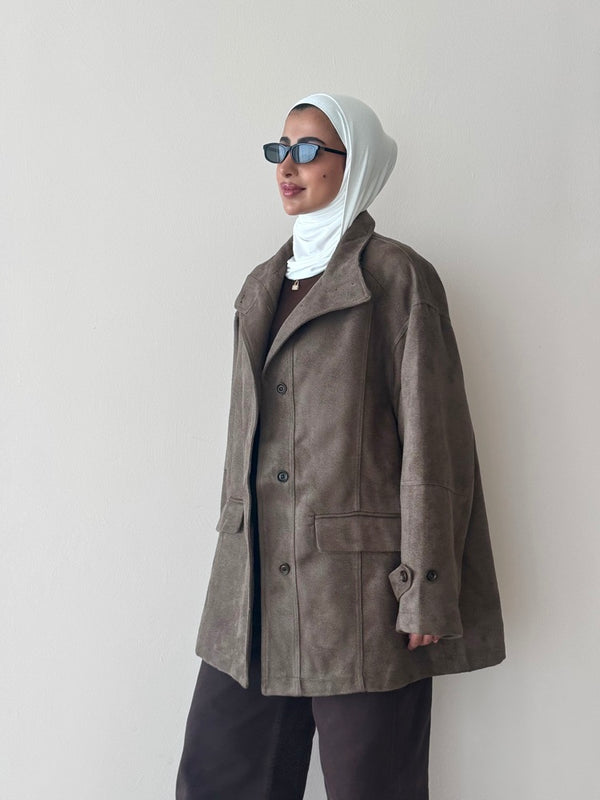 6 Buttons Suede Jacket