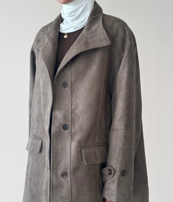 6 Buttons Suede Jacket