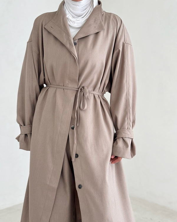 Turtleneck Trenchcoat w/ Pants Set