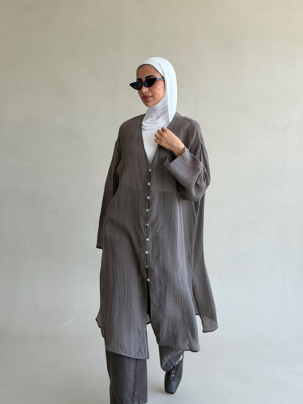 Lightweight Buttoned Long Shirt