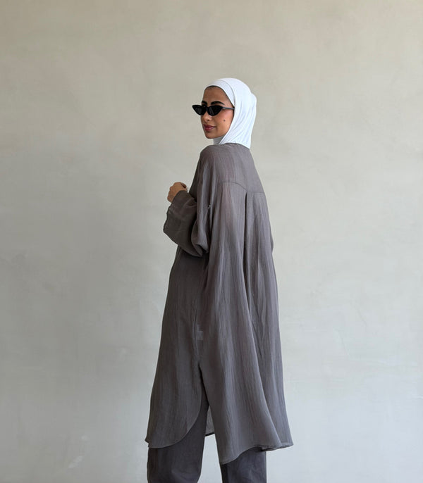 Lightweight Buttoned Long Shirt