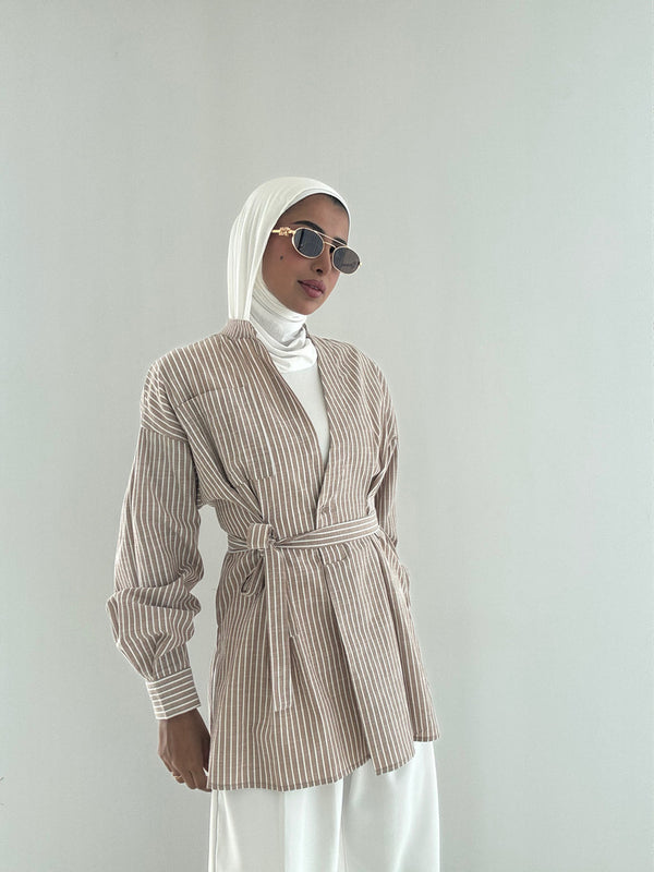 Belted Stripe Shirt