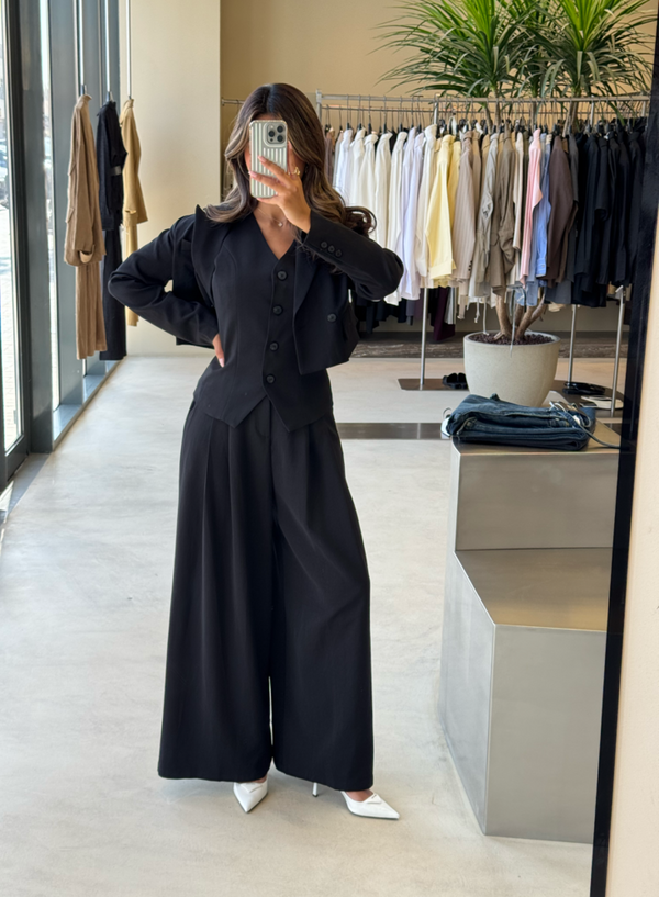 3PC Short Blazer Vest + Pants Set